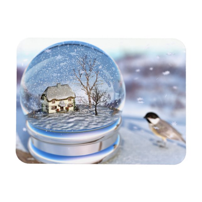 Snowflake Globe Flexible Magnet (Horizontal)