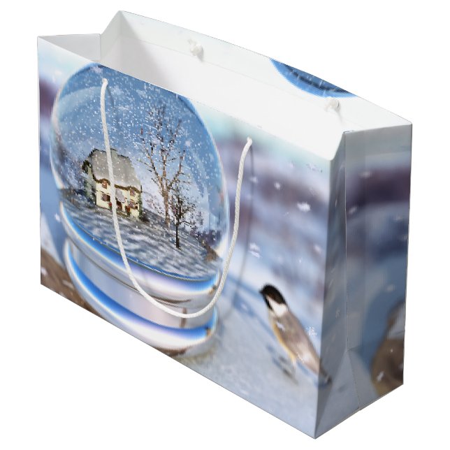 Snowflake Globe Gift Bag (Back Angled)