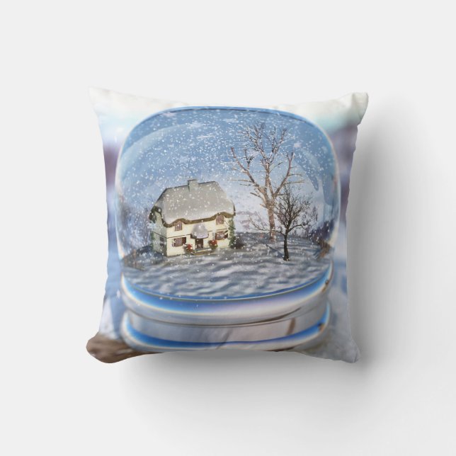 Snowflake Globe Pillow (Front)