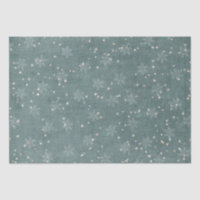 Snowflake Gold Star Teal Blue Decoupage Christmas