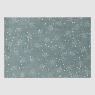 Snowflake Gold Star Teal Blue Decoupage Christmas  Tissue Paper