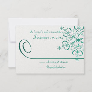 Snowflake Green Elegance Response Card