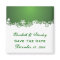 Snowflake green white winter wedding Save the Date