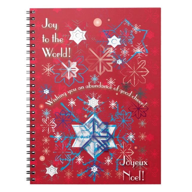 Snowflake Greetings I Spiral Notebook (Front)