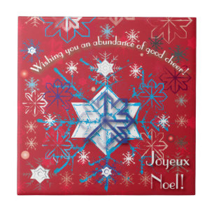 Snowflake Greetings I Tile