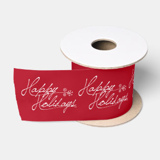 Snowflake Happy Holidays Colour Christmas Ribbon Satin Ribbon