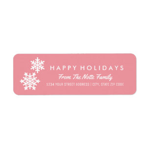 Snowflake "Happy Holidays" Labels CHRISTMAS