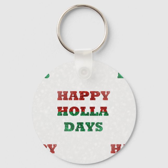 snowflake happy holla days key ring (Front)