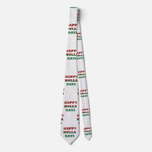 snowflake happy holla days tie