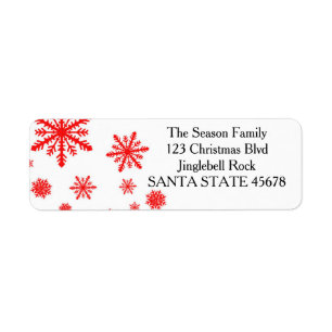 snowflake Holiday Address Label