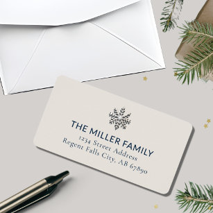 Snowflake Holiday Address Labels