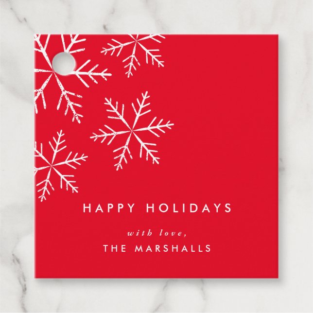 Snowflake Holiday Favour Tags (Front)