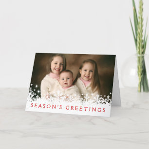 Snowflake Holiday Full-bleed Photo Greeting Card