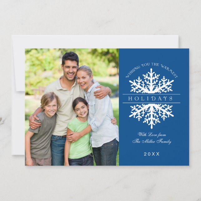 Snowflake Holiday Photo Card (Front)