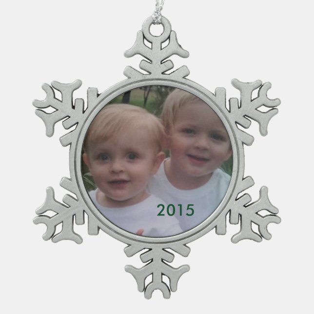 Snowflake Holiday Photo Ornament (Front)
