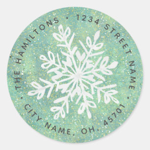 Snowflake Holiday Return Address Labels