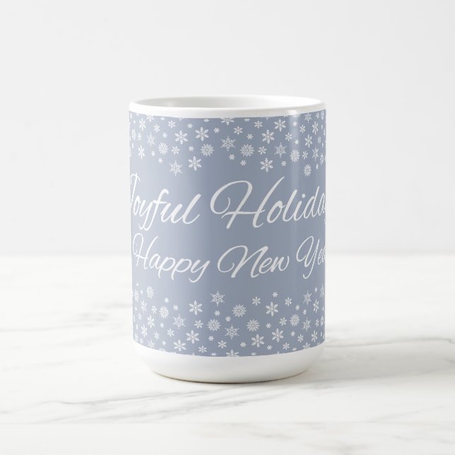 Snowflake Holidays mug - choose style, color (Center)