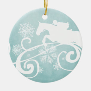 Snowflake Horse Holiday Christmas Ceramic Tree Decoration