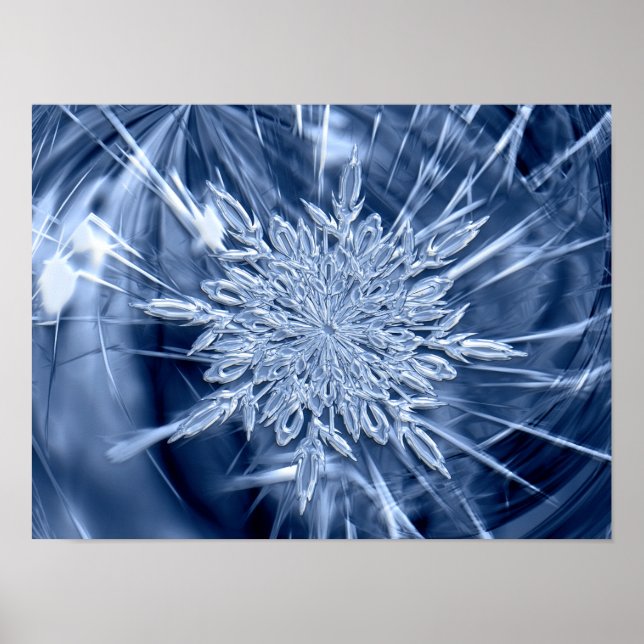 Snowflake Ice Crystal Poster (Front)