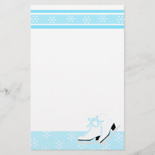 Snowflake Ice Skates Stationery