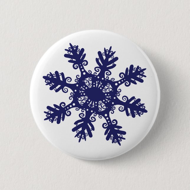 Snowflake II 6 Cm Round Badge (Front)