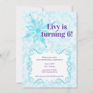 Snowflake Invitation; Winter Wonderland Party Invitation