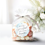 snowflake is on the way Baby Shower Classic Round Sticker<br><div class="desc">Adorable calligraphy with snowflakes,  winter-themed baby shower invitations. Easy to personalise with your details. Check the collection to find matching items as enclosure cards.</div>
