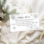 snowflake is on the way Baby Shower Display Shower Enclosure Card<br><div class="desc">Adorable calligraphy with snowflakes,  winter-themed baby shower invitations. Easy to personalised with your details. Check the collection to find matching items as enclosure cards.</div>
