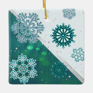 Snowflake Jewelled 3D Ceramic Ornament