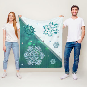 Snowflake Jewelled 3D Fleece Blanket