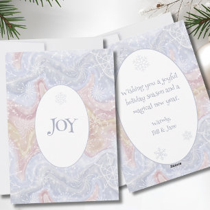 Snowflake JOY Holiday Flat Card – Custom Message