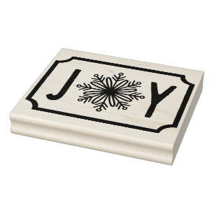 Snowflake JOY Rubber Stamp