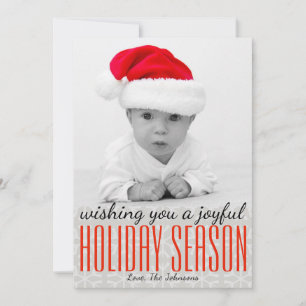 Snowflake Joyful Holiday Season Photo Card