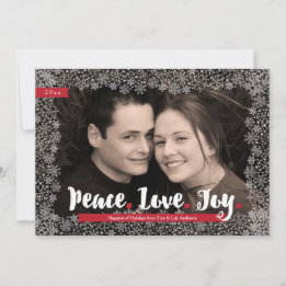 Snowflake Lace Frame Holiday Photo Card