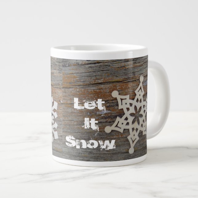 Snowflake Large Coffee Mug (Front Right)