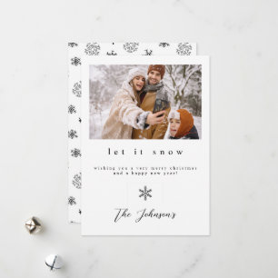Snowflake Let it Snow Photo Christmas Card