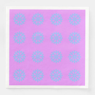  Snowflake Light Blue Winter Festive Pattern Lilac Napkin