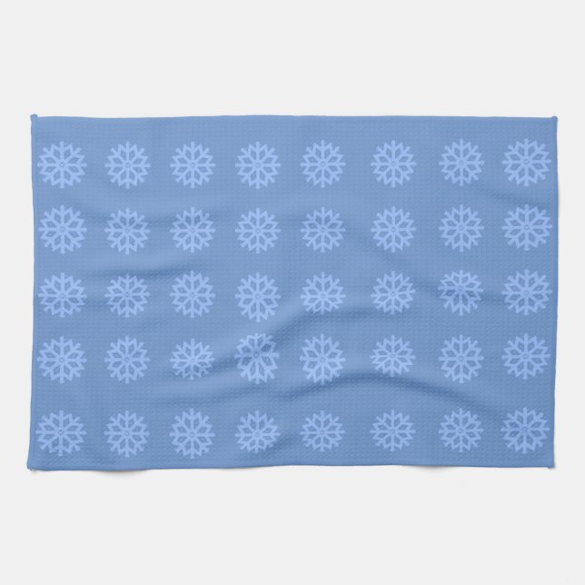 Snowflake Light Blue Winter Pattern   Tea Towel (Horizontal)