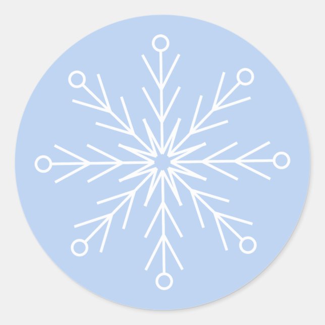 Snowflake Line Art Blue Sticker (Front)
