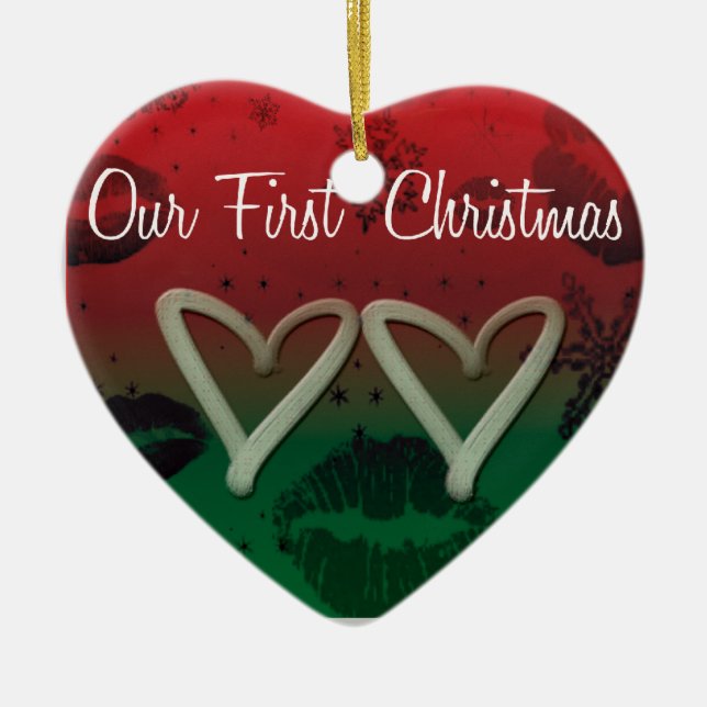 Snowflake Love Ornament - Our First Christmas (Front)