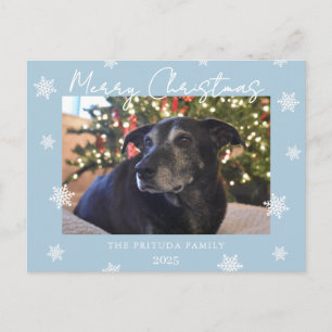 Snowflake Merry Christmas Family Photo Holiday Postcard
