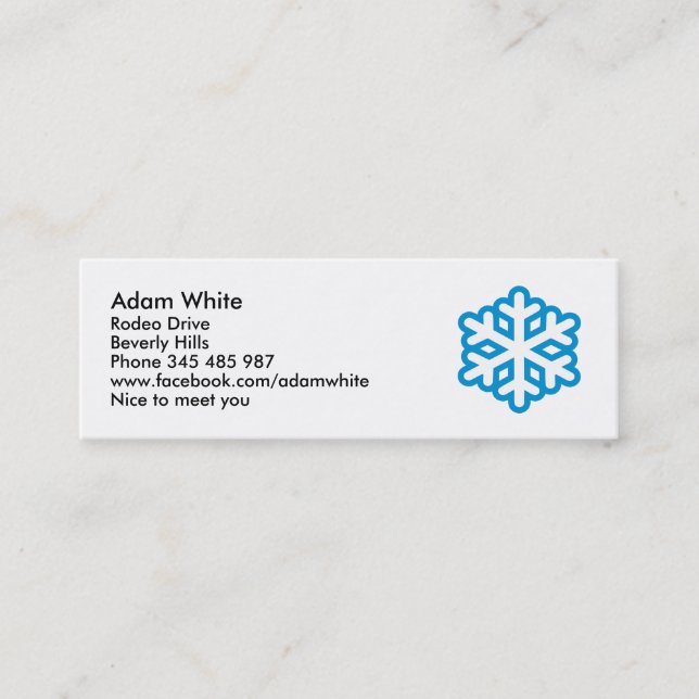 Snowflake Mini Business Card (Front)