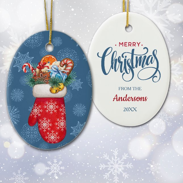 Snowflake Mittens with Christmas Goodies Ceramic Tree Decoration (Creator Uploaded)