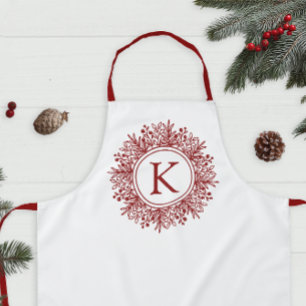 Snowflake Monogram Christmas Apron