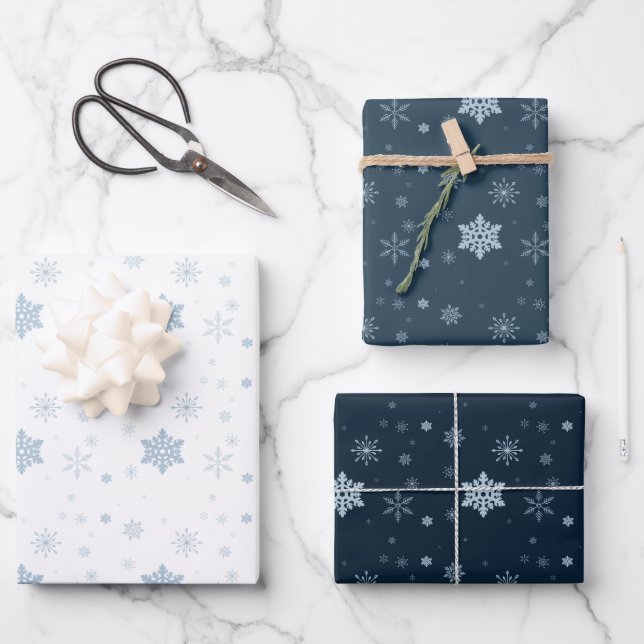 Snowflake Multi-colour Wrapping Paper Sheet (Front)