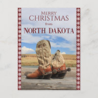 Snowflake North Dakota Cowboy Boots Christmas