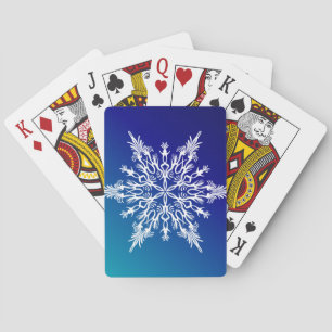 SNOWFLAKE on Blue Playing Cards