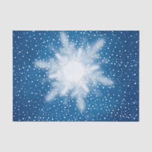 Snowflake on Blue Winter Sky Tissue Paper