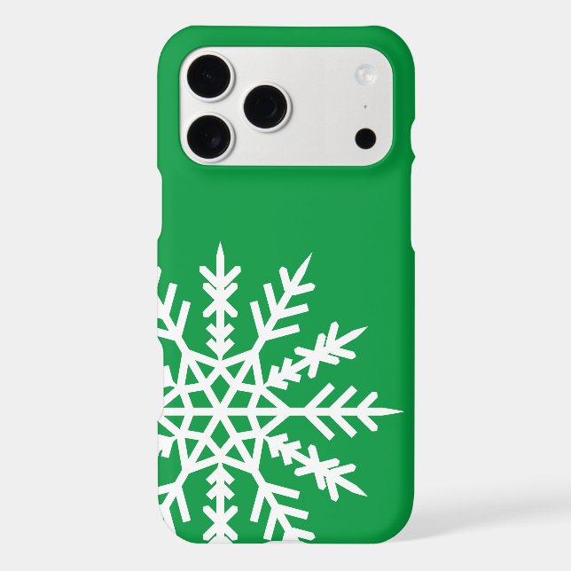 Snowflake on green iPhone Case (Back)