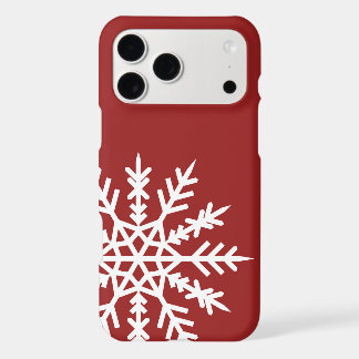 Snowflake on red iPhone Case